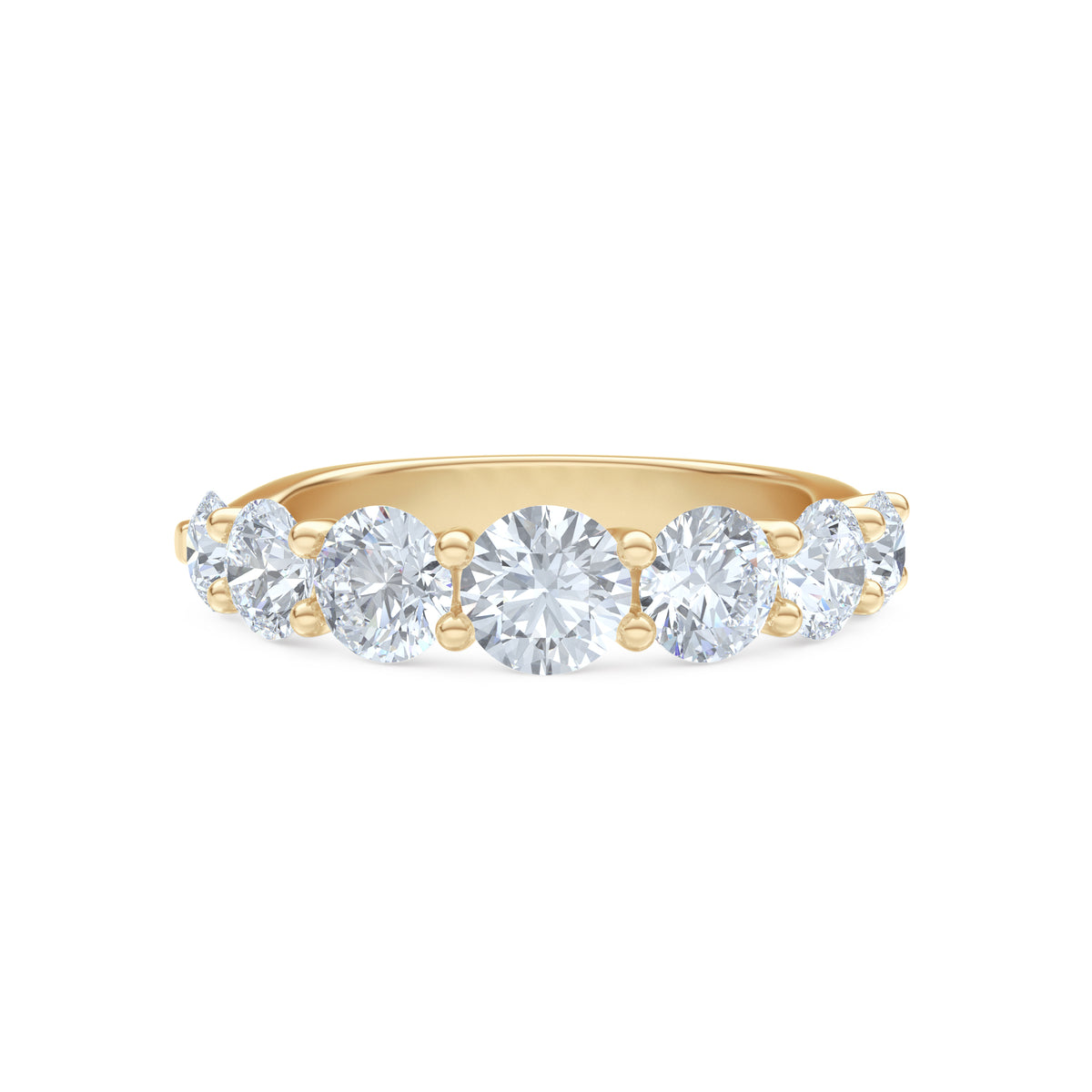 Legacy 2.00ct Round Cut Lab Diamond Half Eternity Ring in 18K Yellow Gold