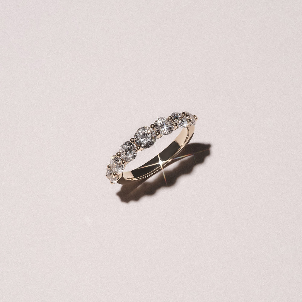 Legacy 2.00ct Round Cut Lab Diamond Half Eternity Ring in 18K Yellow Gold
