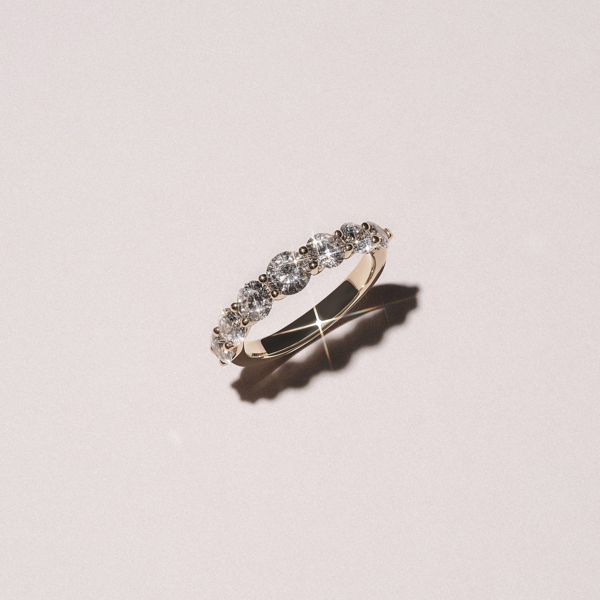 Legacy 2.00ct Round Cut Lab Diamond Half Eternity Ring in 18K Yellow Gold