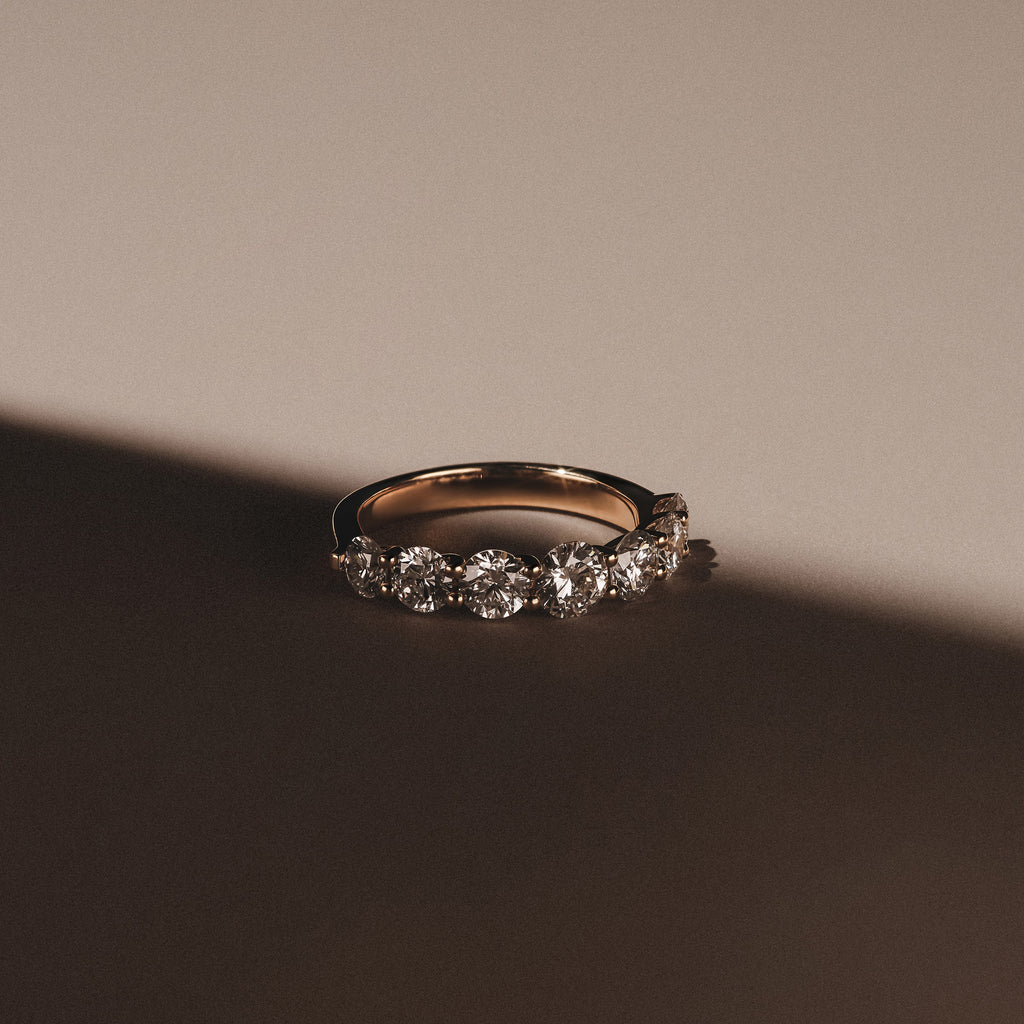 Legacy 2.00ct Round Cut Lab Diamond Half Eternity Ring in 18K Yellow Gold