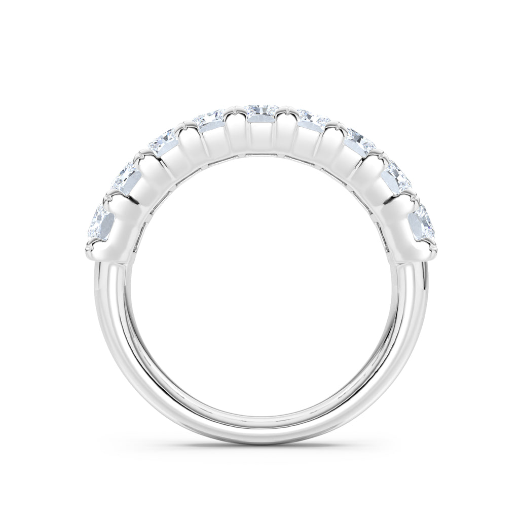 Sempre Radiant Cut 2.00ct Lab Diamond Half Eternity Ring in 18K White Gold