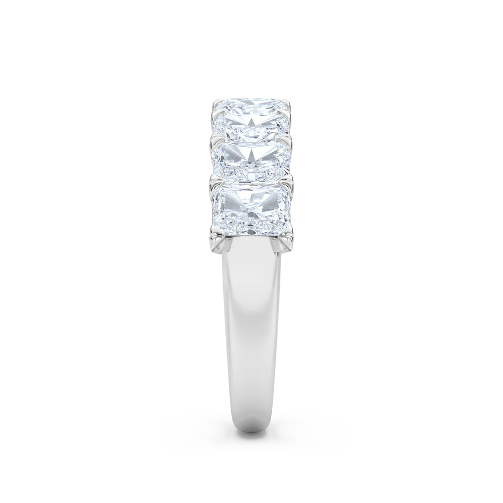 Sempre Radiant Cut 2.00ct Lab Diamond Half Eternity Ring in 18K White Gold