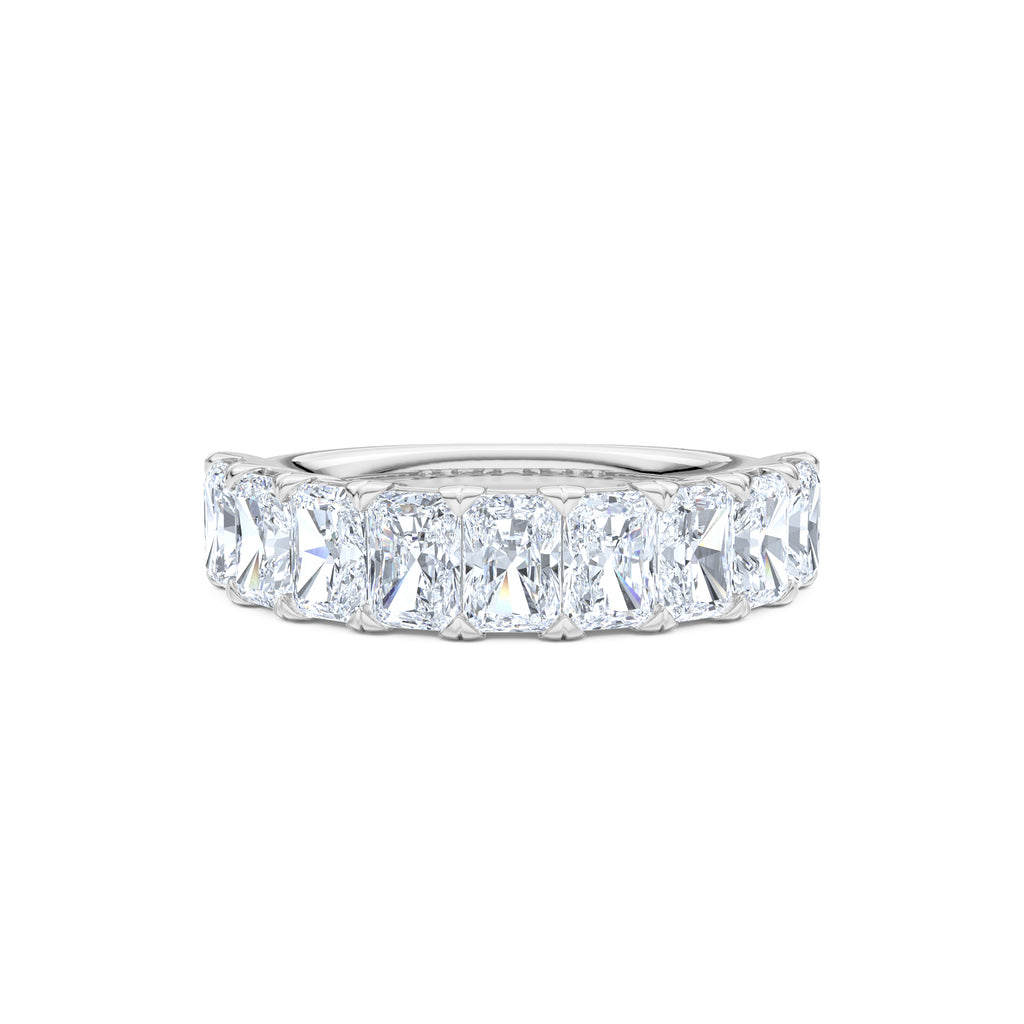 Sempre Radiant Cut 2.00ct Lab Diamond Half Eternity Ring in 18K White Gold