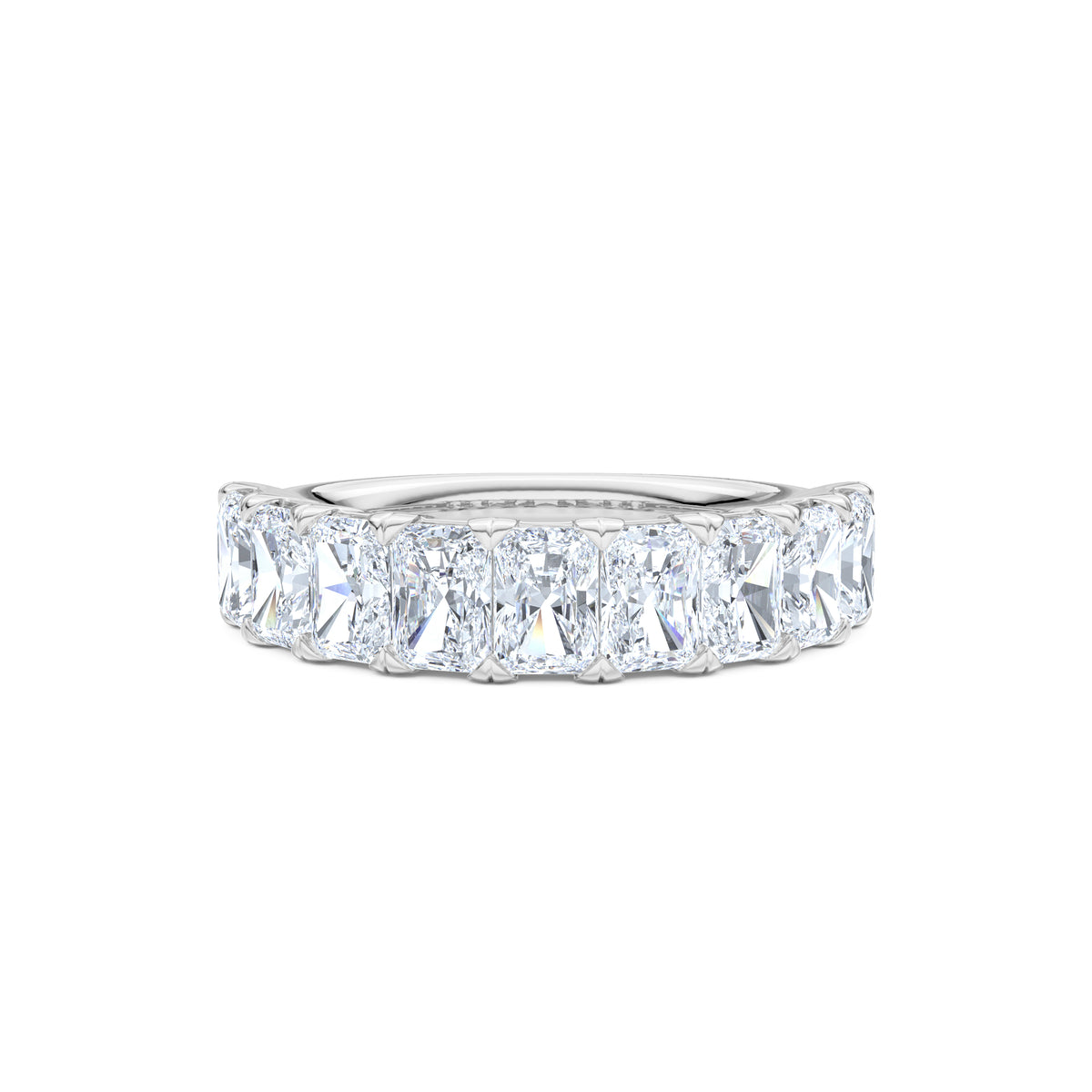 Sempre Radiant Cut 2.00ct Lab Diamond Half Eternity Ring in 18K White Gold