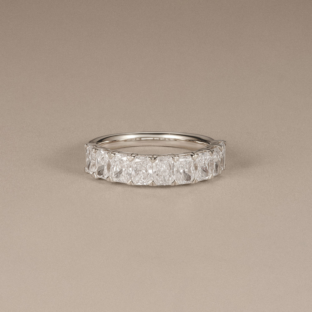Sempre Radiant Cut 2.00ct Lab Diamond Half Eternity Ring in 18K White Gold