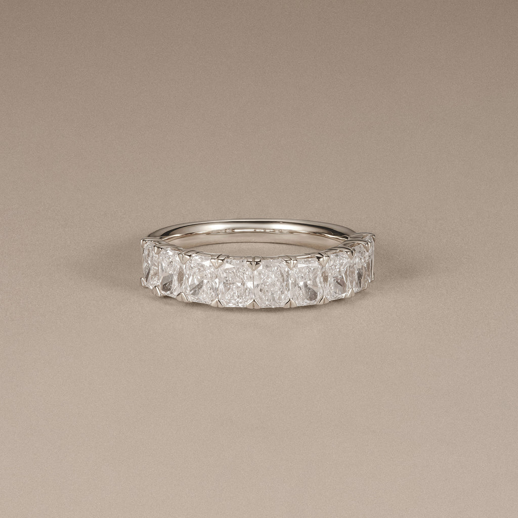 Sempre Radiant Cut 2.00ct Lab Diamond Half Eternity Ring in 18K White Gold
