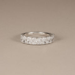 Sempre Radiant Cut 2.00ct Lab Diamond Half Eternity Ring in 18K White Gold