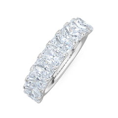Sempre Radiant Cut 2.00ct Lab Diamond Half Eternity Ring in 18K White Gold