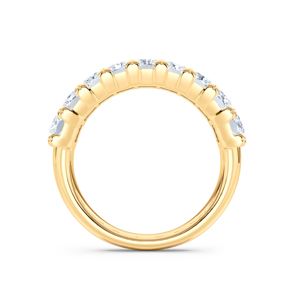 Sempre Radiant Cut 2.00ct Lab Diamond Half Eternity Ring in 18K Yellow Gold