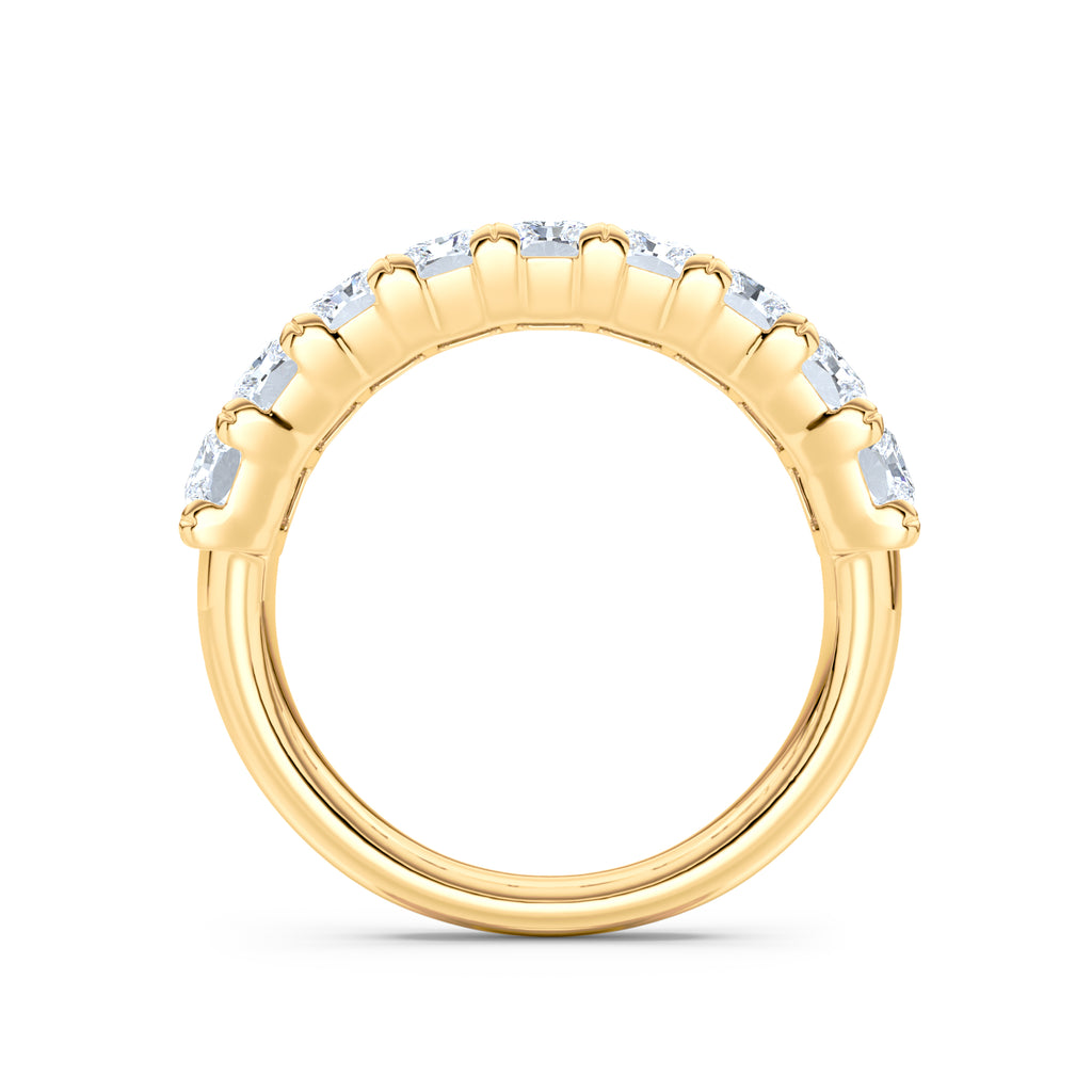 Sempre Radiant Cut 2.00ct Lab Diamond Half Eternity Ring in 18K Yellow Gold