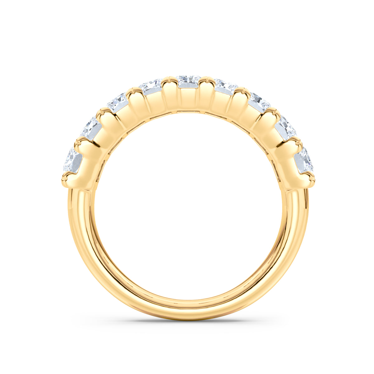 Sempre Radiant Cut 2.00ct Lab Diamond Half Eternity Ring in 18K Yellow Gold