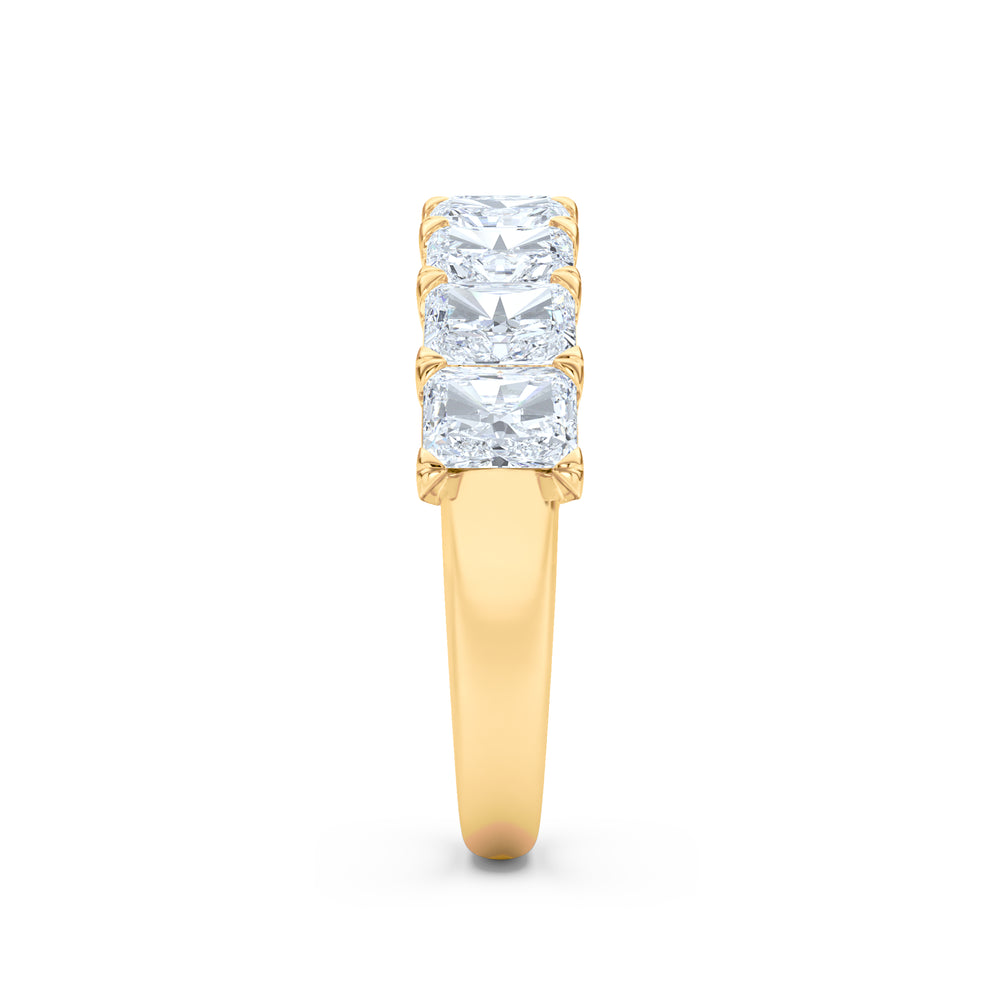 Sempre Radiant Cut 2.00ct Lab Diamond Half Eternity Ring in 18K Yellow Gold