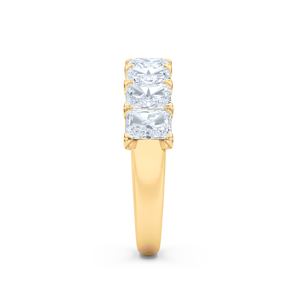 Sempre Radiant Cut 2.00ct Lab Diamond Half Eternity Ring in 18K Yellow Gold