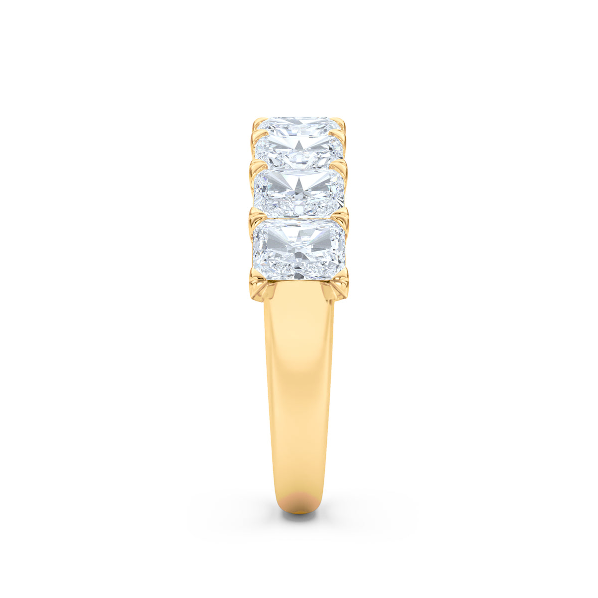 Sempre Radiant Cut 2.00ct Lab Diamond Half Eternity Ring in 18K Yellow Gold