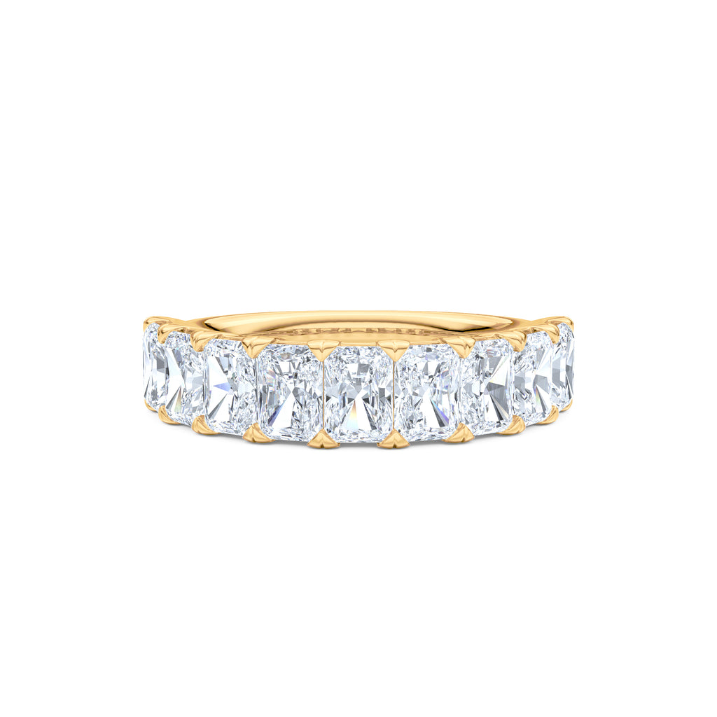 Sempre Radiant Cut 2.00ct Lab Diamond Half Eternity Ring in 18K Yellow Gold