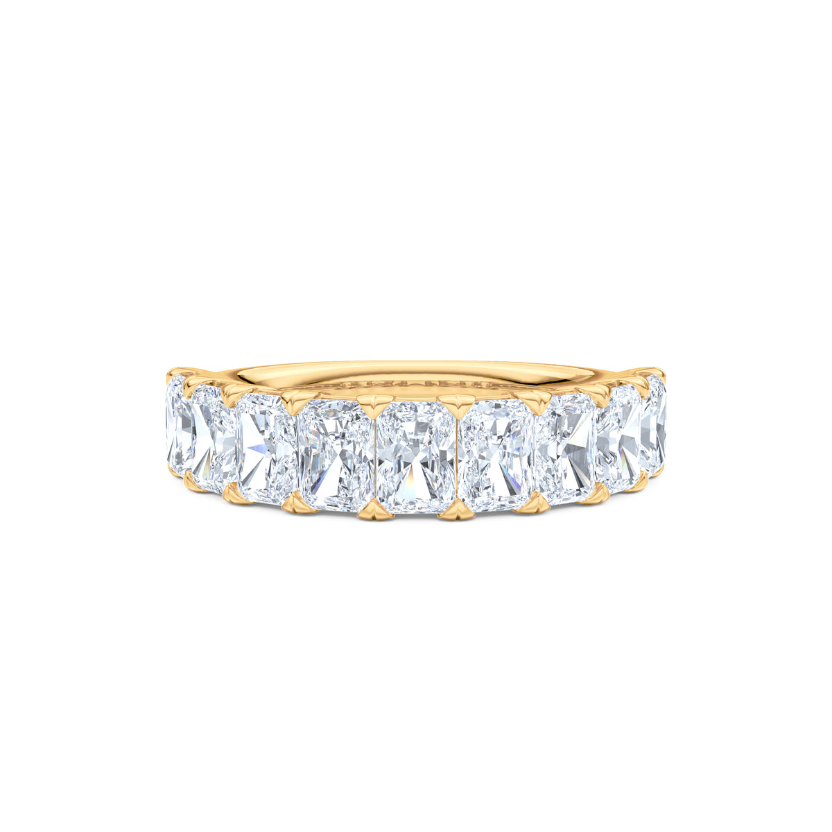 Sempre Radiant Cut 2.00ct Lab Diamond Half Eternity Ring in 18K Yellow Gold