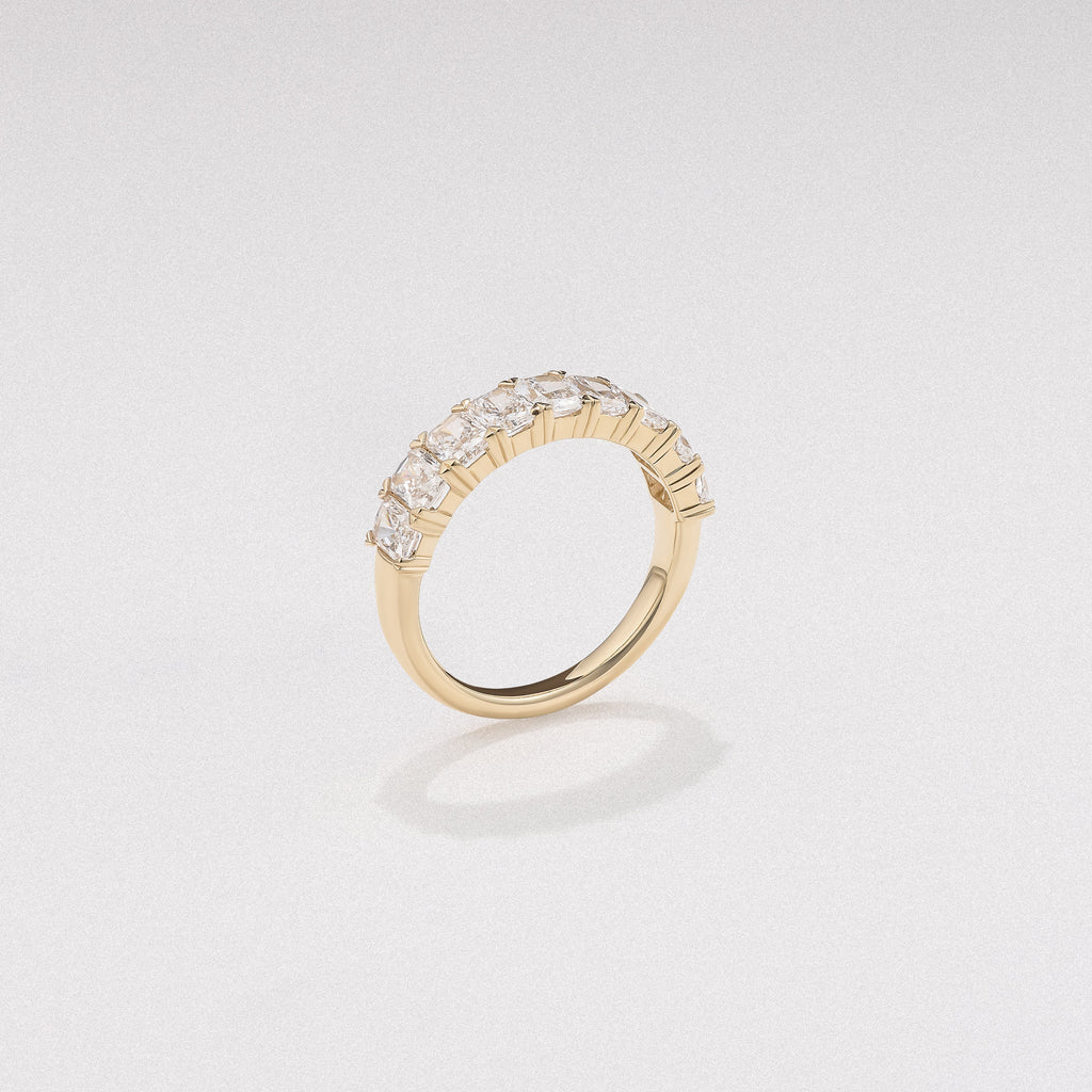 Sempre Radiant Cut 2.00ct Lab Diamond Half Eternity Ring in 18K Yellow Gold