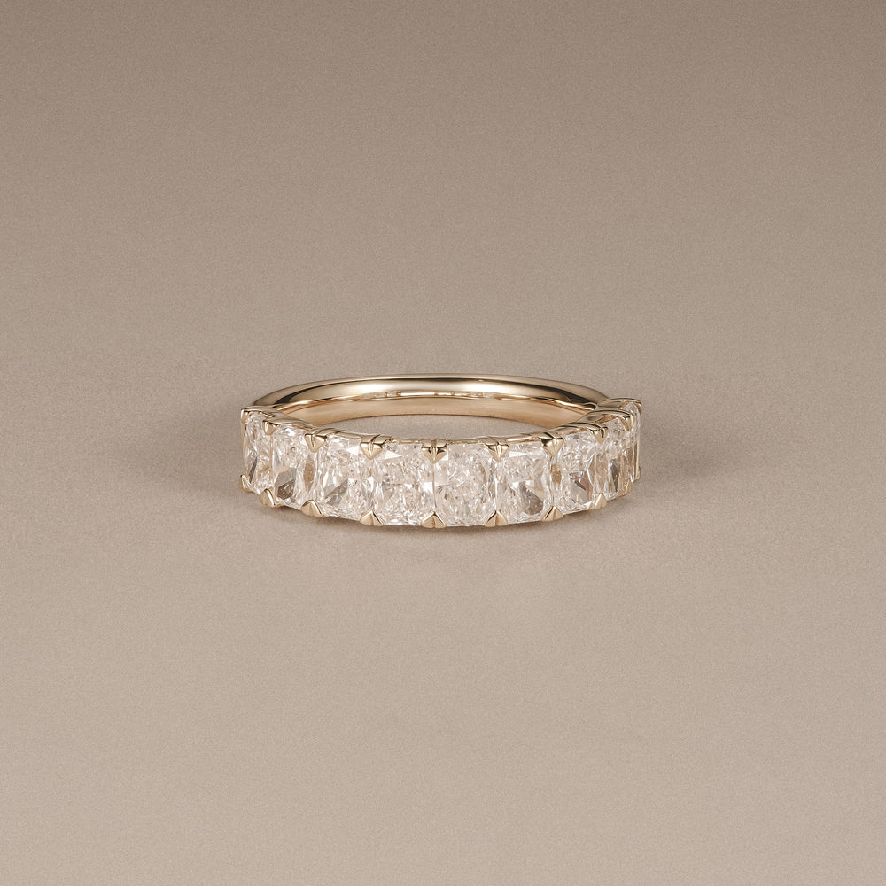 Sempre Radiant Cut 2.00ct Lab Diamond Half Eternity Ring in 18K Yellow Gold