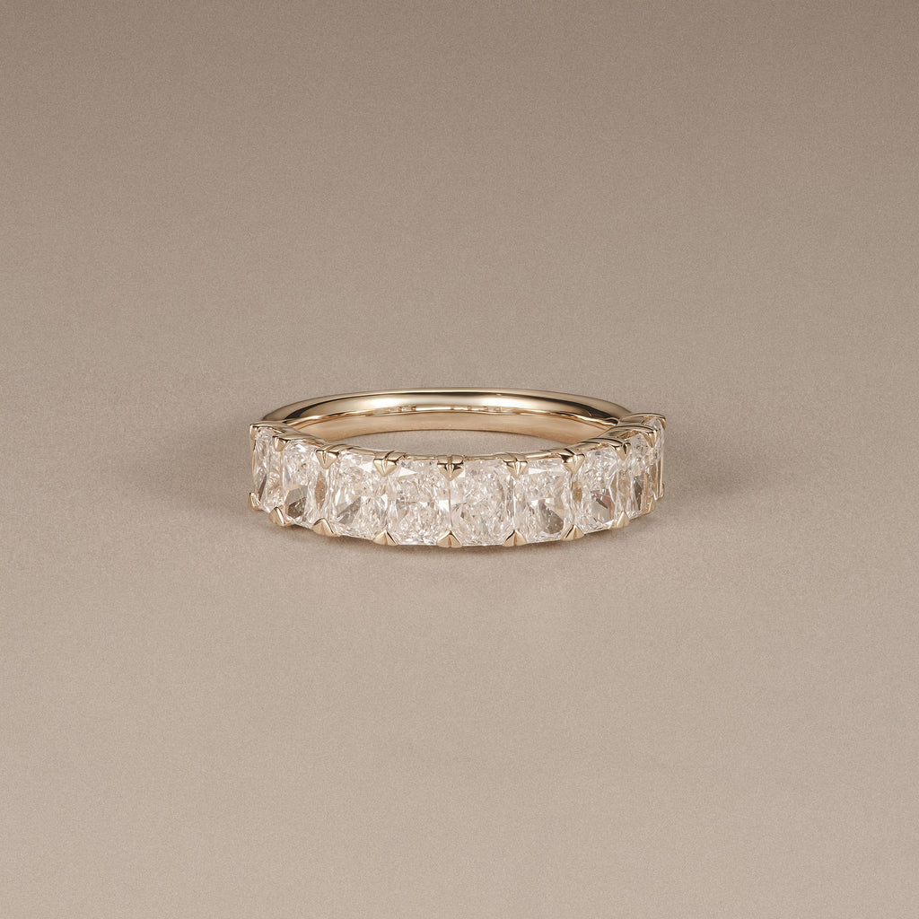 Sempre Radiant Cut 2.00ct Lab Diamond Half Eternity Ring in 18K Yellow Gold