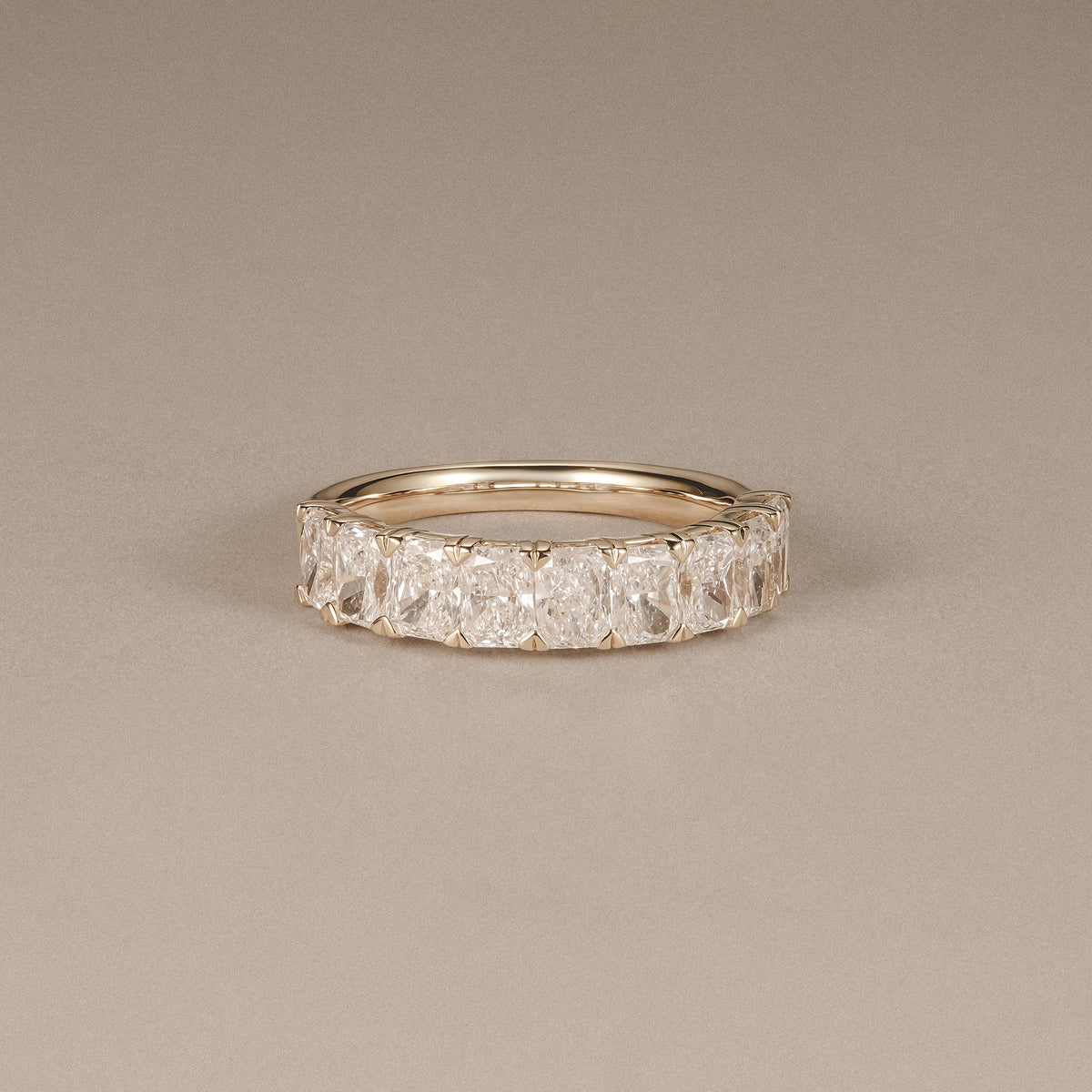 Sempre Radiant Cut 2.00ct Lab Diamond Half Eternity Ring in 18K Yellow Gold