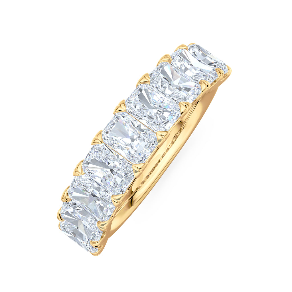 Sempre Radiant Cut 2.00ct Lab Diamond Half Eternity Ring in 18K Yellow Gold