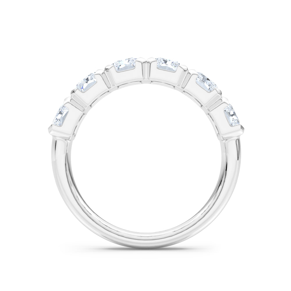Sempre Bezel Radiant Cut 2.00ct Lab Diamond Half Eternity Ring in Platinum