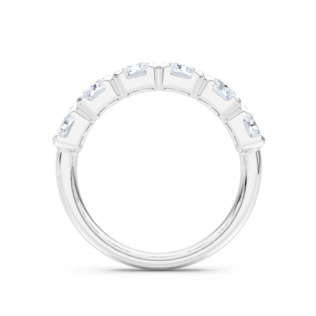 Sempre Bezel Radiant Cut 2.00ct Lab Diamond Half Eternity Ring in Platinum