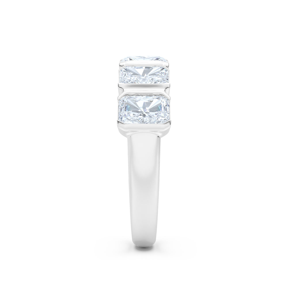 Sempre Bezel Radiant Cut 2.00ct Lab Diamond Half Eternity Ring in Platinum