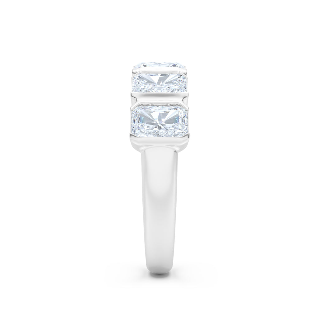 Sempre Bezel Radiant Cut 2.00ct Lab Diamond Half Eternity Ring in Platinum
