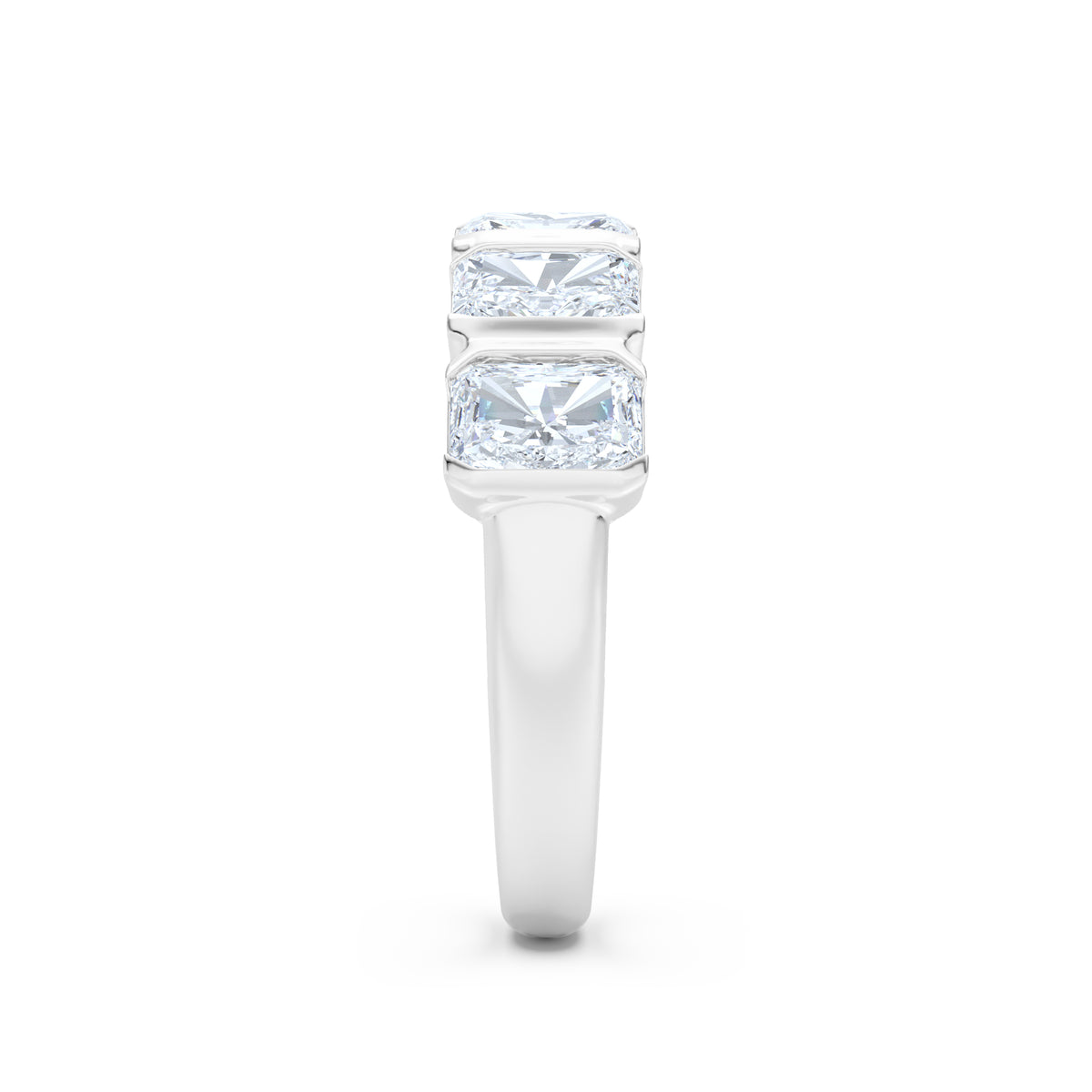 Sempre Bezel Radiant Cut 2.00ct Lab Diamond Half Eternity Ring in Platinum