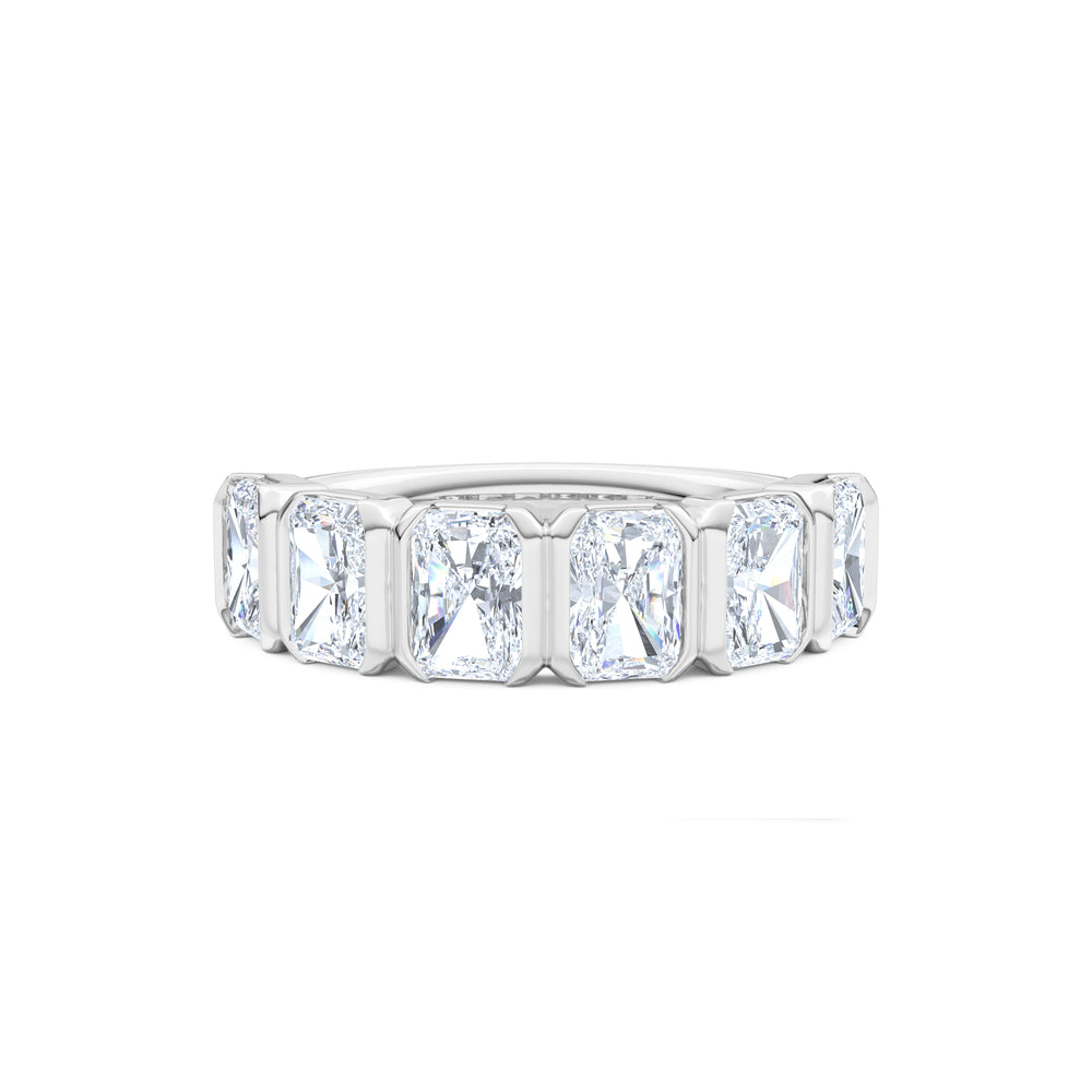 Sempre Bezel Radiant Cut 2.00ct Lab Diamond Half Eternity Ring in Platinum