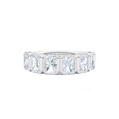 Sempre Bezel Radiant Cut 2.00ct Lab Diamond Half Eternity Ring in Platinum