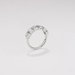 Sempre Bezel Radiant Cut 2.00ct Lab Diamond Half Eternity Ring in Platinum