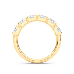 Sempre Bezel Radiant Cut 2.00ct Lab Diamond Half Eternity Ring in 18K Yellow Gold