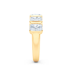Sempre Bezel Radiant Cut 2.00ct Lab Diamond Half Eternity Ring in 18K Yellow Gold