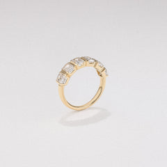 Sempre Bezel Radiant Cut 2.00ct Lab Diamond Half Eternity Ring in 18K Yellow Gold