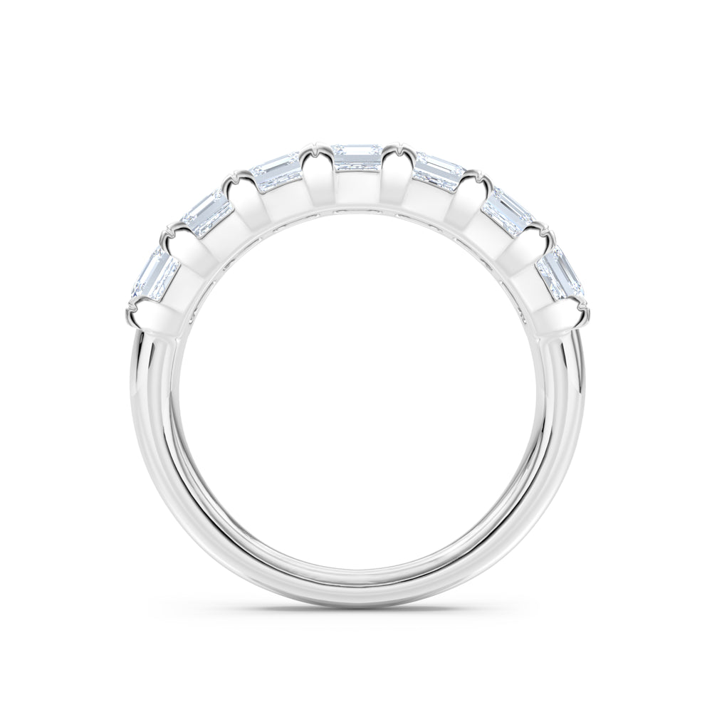 Sempre Asscher Cut 2.00ct Lab Diamond Half Eternity Ring in Platinum
