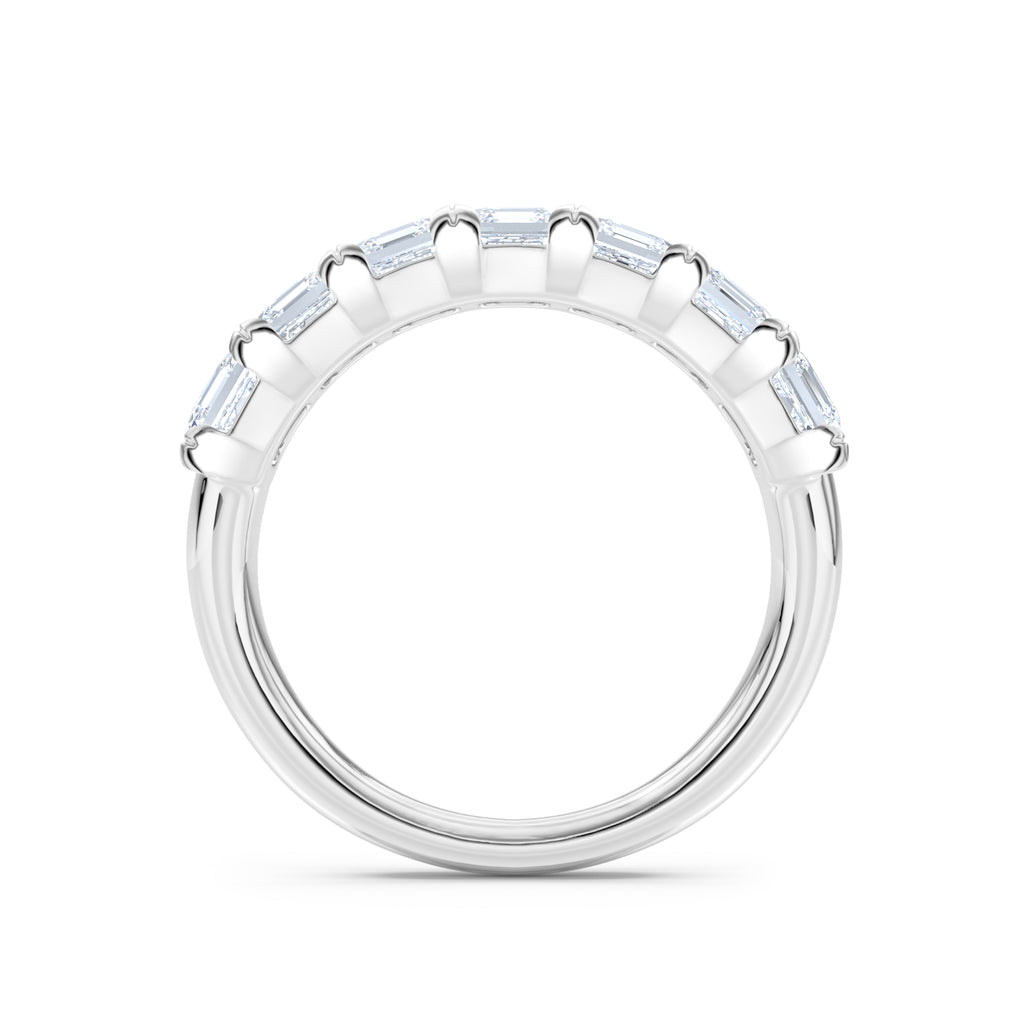 Sempre Asscher Cut 2.00ct Lab Diamond Half Eternity Ring in Platinum