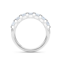 Sempre Asscher Cut 2.00ct Lab Diamond Half Eternity Ring in Platinum