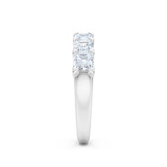 Sempre Asscher Cut 2.00ct Lab Diamond Half Eternity Ring in 18K White Gold