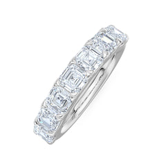 Sempre Asscher Cut 2.00ct Lab Diamond Half Eternity Ring in Platinum