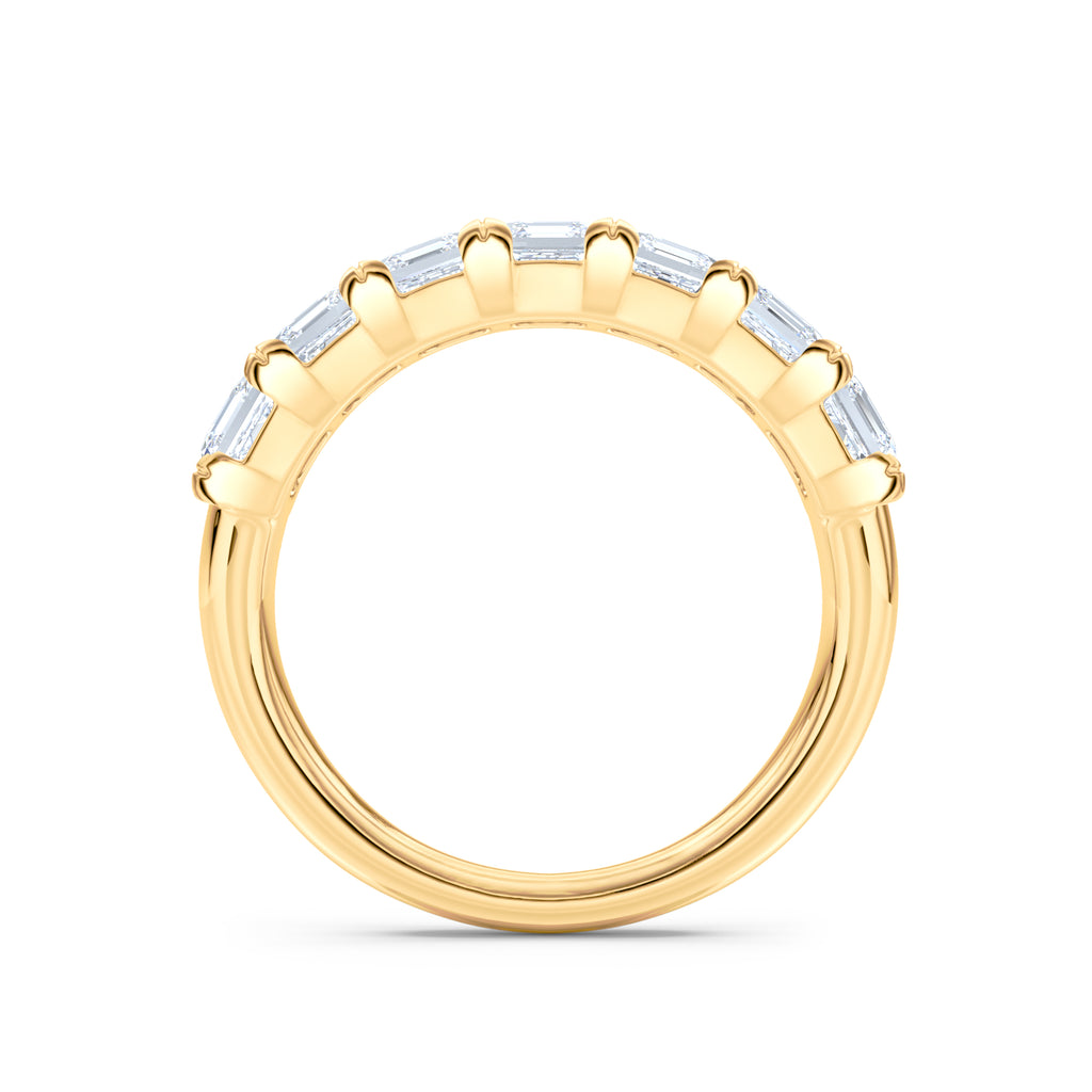 Sempre Asscher Cut 2.00ct Lab Diamond Half Eternity Ring in 18K Yellow Gold