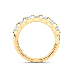 Sempre Asscher Cut 2.00ct Lab Diamond Half Eternity Ring in 18K Yellow Gold