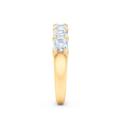 Sempre Asscher Cut 2.00ct Lab Diamond Half Eternity Ring in 18K Yellow Gold