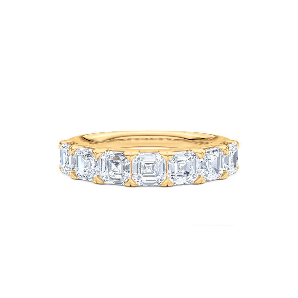 Sempre Asscher Cut 2.00ct Lab Diamond Half Eternity Ring in 18K Yellow Gold