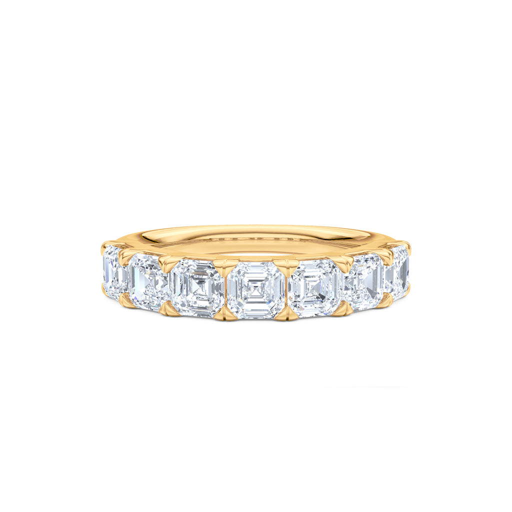 Sempre Asscher Cut 2.00ct Lab Diamond Half Eternity Ring in 18K Yellow Gold