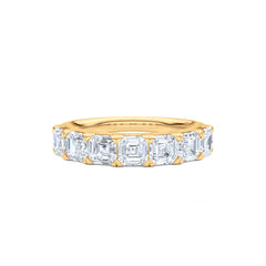 Sempre Asscher Cut 2.00ct Lab Diamond Half Eternity Ring in 18K Yellow Gold