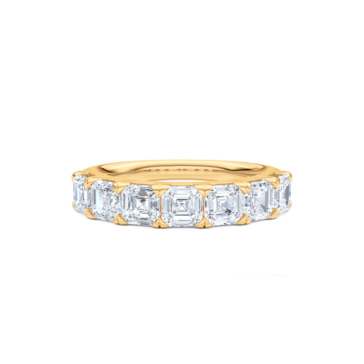 Sempre Asscher Cut 2.00ct Lab Diamond Half Eternity Ring in 18K Yellow Gold