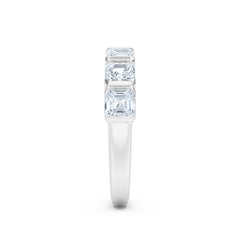 Sempre Bezel Asscher Cut 2.00ct Lab Diamond Half Eternity Ring in 18K White Gold