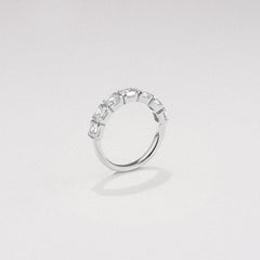 Sempre Bezel Asscher Cut 2.00ct Lab Diamond Half Eternity Ring in 18K White Gold
